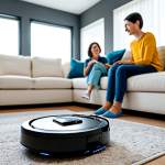 Robot Vacuum**

"A modern living room with a robot vacuum cleaning the floor, fully clothed family members relaxing on the sofa in the background, modest clothing, bright daylight, clean and tidy, safe for work, appropriate content, perfect anatomy, natural proportions, professional interior photography, family-friendly."

**